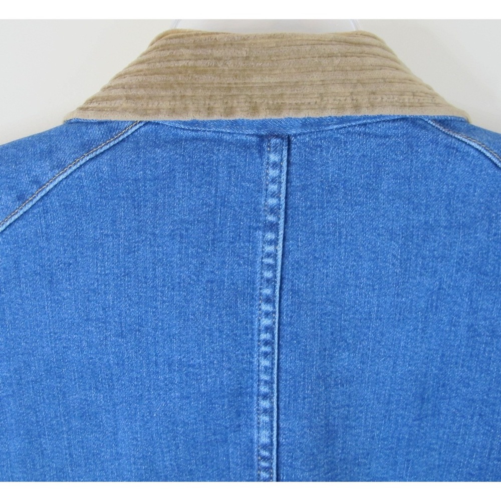 Lands End Blue Denim Long Sleeve Chore Barn Coat Women's Size 1X Unlined - Picture 6 of 9
